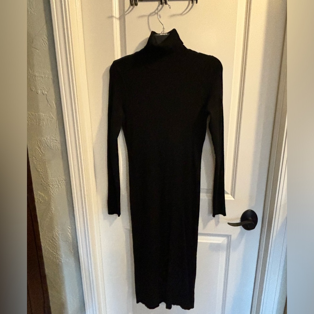 Elegant Black Turtleneck Dress